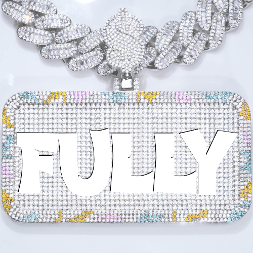 CUSTOM LETTER NECKLACE 3D COLORFUL SQUARE