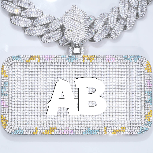 CUSTOM LETTER NECKLACE 3D COLORFUL SQUARE