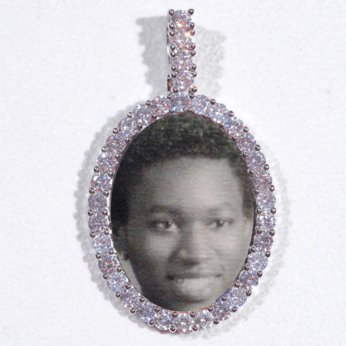 Large 3D Oval Custom Picture Pendant
