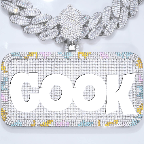 CUSTOM LETTER NECKLACE 3D COLORFUL SQUARE