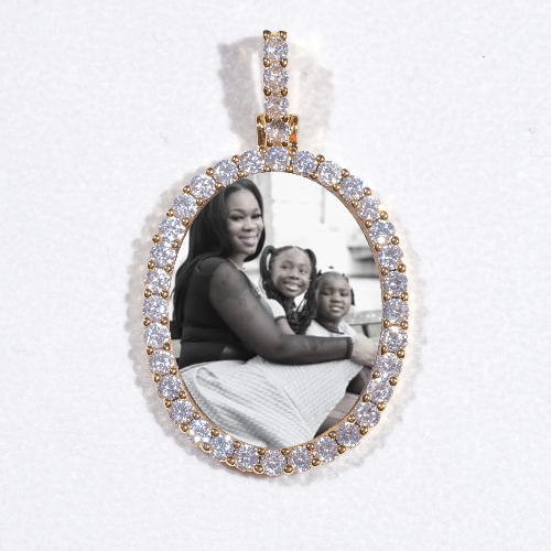 3D Oval Custom Picture Pendant
