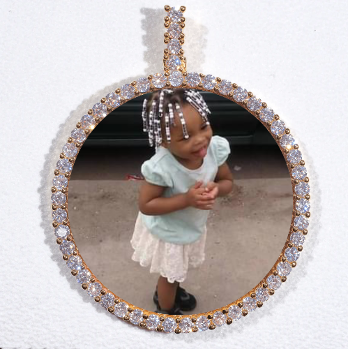 LARGE 3D CIRCLE CUSTOM PICTURE PENDANT