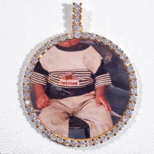 LARGE 3D CIRCLE CUSTOM PICTURE PENDANT