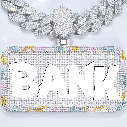 CUSTOM LETTER NECKLACE 3D COLORFUL SQUARE