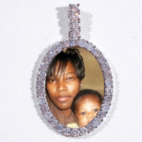 Large 3D Oval Custom Picture Pendant