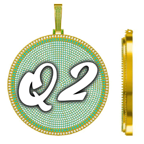 CUSTOM LETTER NECKLACE 3D BIG DISC
