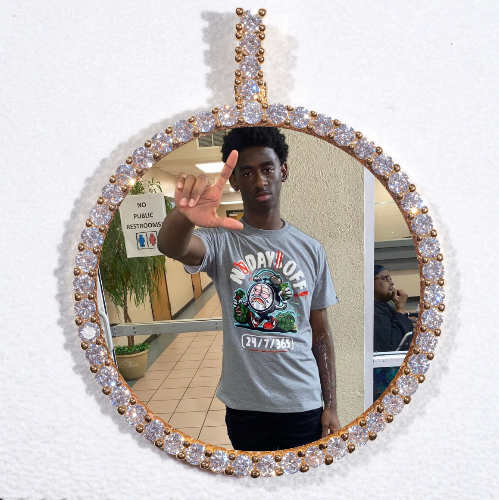 LARGE 3D CIRCLE CUSTOM PICTURE PENDANT