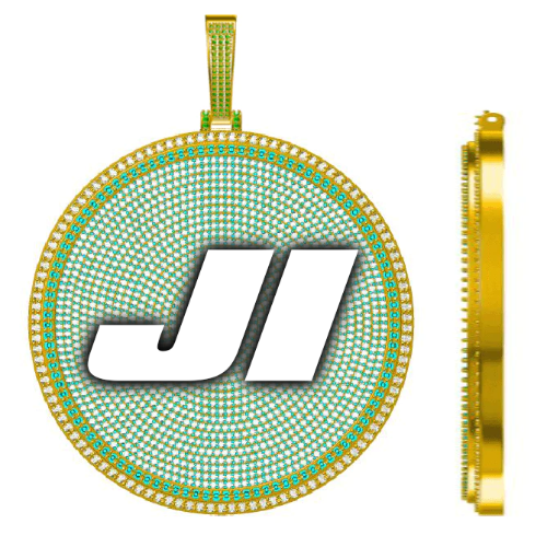 CUSTOM LETTER NECKLACE 3D BIG DISC