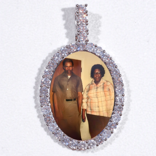 Large 3D Oval Custom Picture Pendant