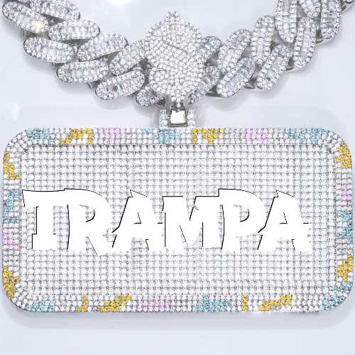 CUSTOM LETTER NECKLACE 3D COLORFUL SQUARE