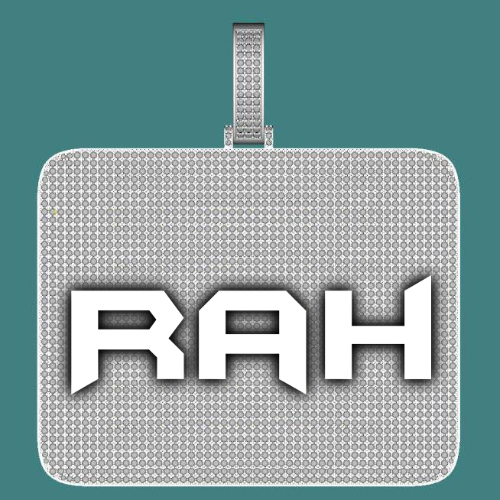CUSTOM LETTER NECKLACE 3D BIG SQUARE