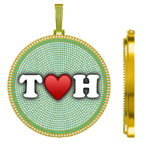 CUSTOM LETTER NECKLACE 3D BIG DISC