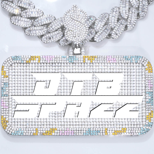 CUSTOM LETTER NECKLACE 3D COLORFUL SQUARE