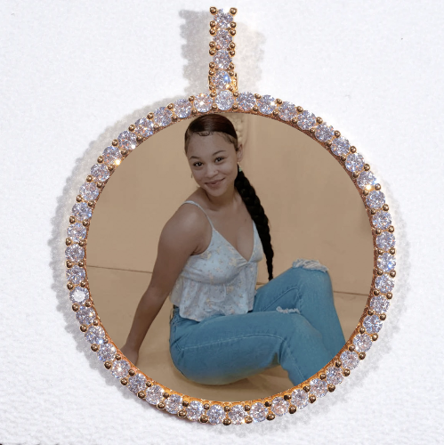 LARGE 3D CIRCLE CUSTOM PICTURE PENDANT