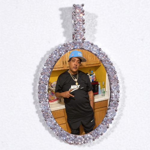 Large 3D Oval Custom Picture Pendant