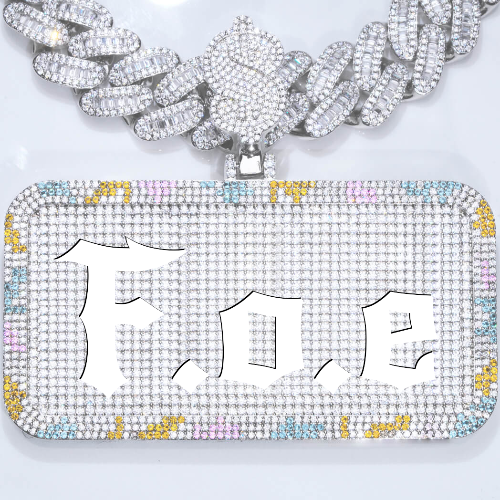 CUSTOM LETTER NECKLACE 3D COLORFUL SQUARE