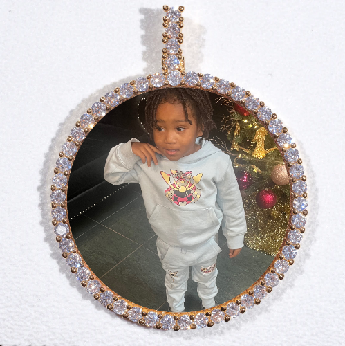 LARGE 3D CIRCLE CUSTOM PICTURE PENDANT