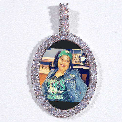 Large 3D Oval Custom Picture Pendant