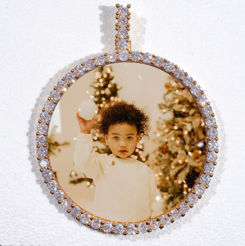 LARGE 3D CIRCLE CUSTOM PICTURE PENDANT