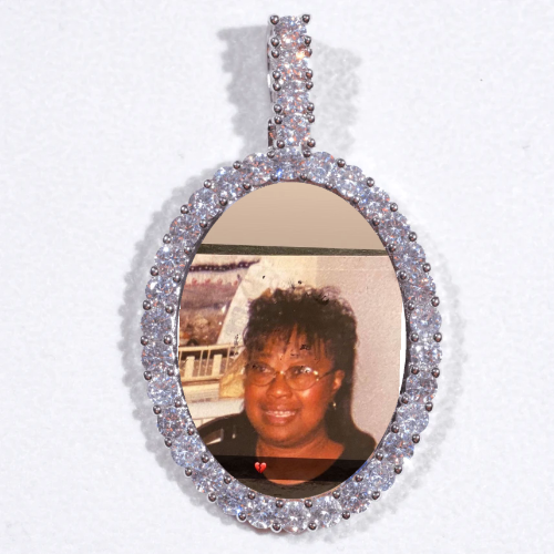 Large 3D Oval Custom Picture Pendant