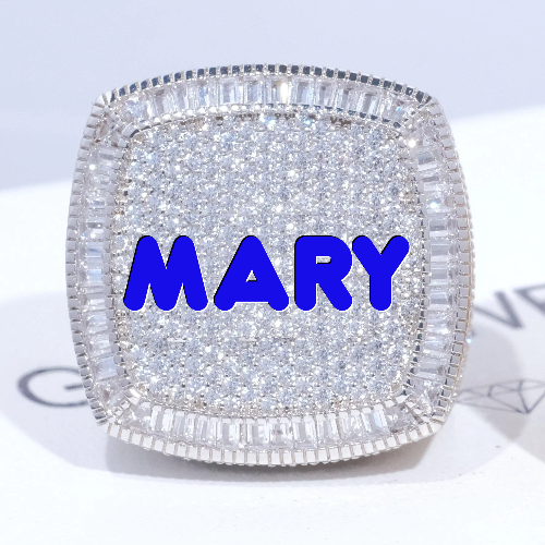CUSTOM LETTER 3D ICED RING