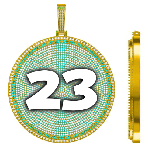 CUSTOM LETTER NECKLACE 3D BIG DISC