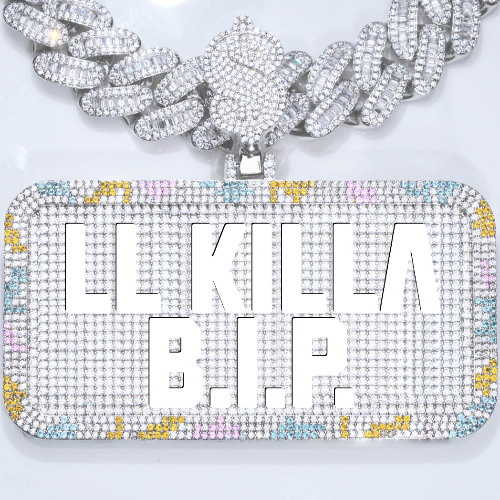 CUSTOM LETTER NECKLACE 3D COLORFUL SQUARE