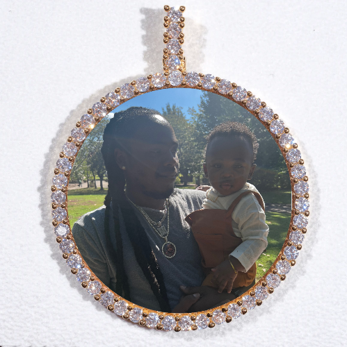 LARGE 3D CIRCLE CUSTOM PICTURE PENDANT