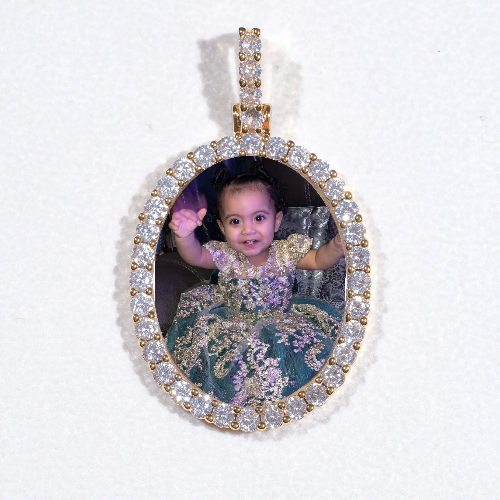 3D Oval Custom Picture Pendant