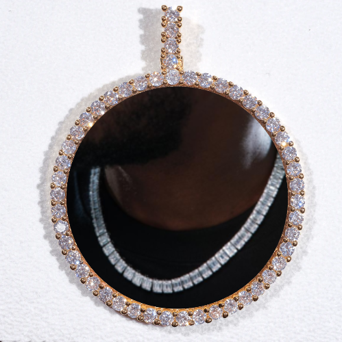 LARGE 3D CIRCLE CUSTOM PICTURE PENDANT