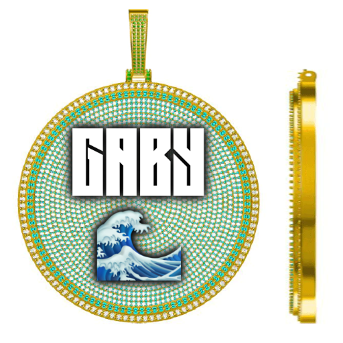 CUSTOM LETTER NECKLACE 3D BIG DISC