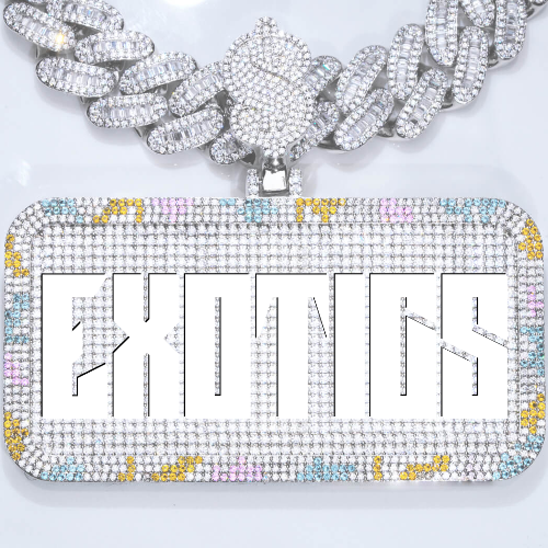CUSTOM LETTER NECKLACE 3D COLORFUL SQUARE