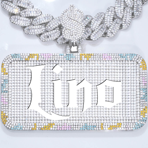 CUSTOM LETTER NECKLACE 3D COLORFUL SQUARE