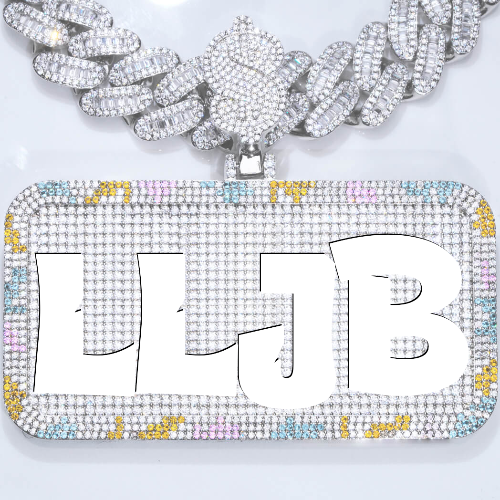CUSTOM LETTER NECKLACE 3D COLORFUL SQUARE