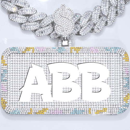 CUSTOM LETTER NECKLACE 3D COLORFUL SQUARE