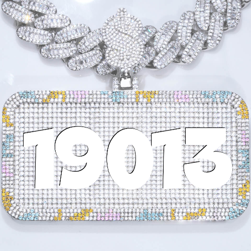 CUSTOM LETTER NECKLACE 3D COLORFUL SQUARE