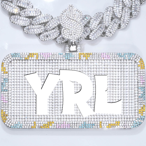 CUSTOM LETTER NECKLACE 3D COLORFUL SQUARE