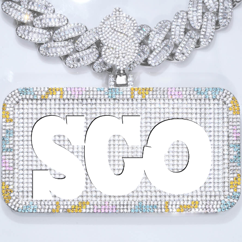 CUSTOM LETTER NECKLACE 3D COLORFUL SQUARE