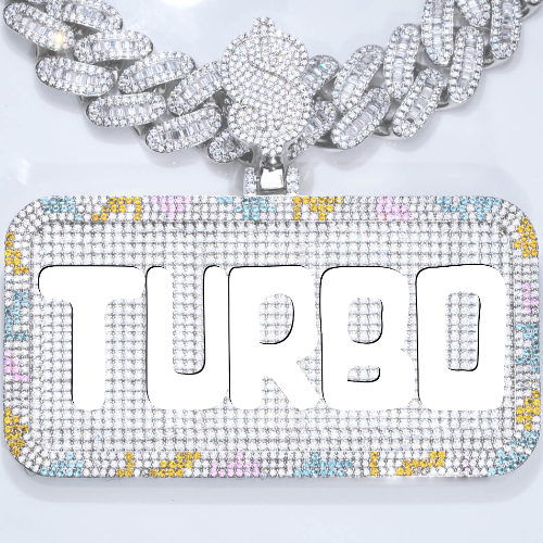 CUSTOM LETTER NECKLACE 3D COLORFUL SQUARE