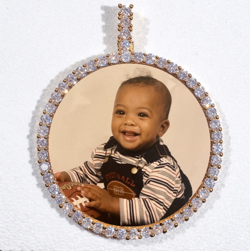 LARGE 3D CIRCLE CUSTOM PICTURE PENDANT