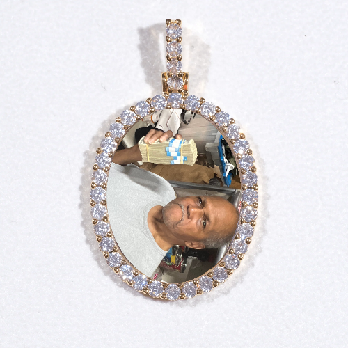 3D Oval Custom Picture Pendant