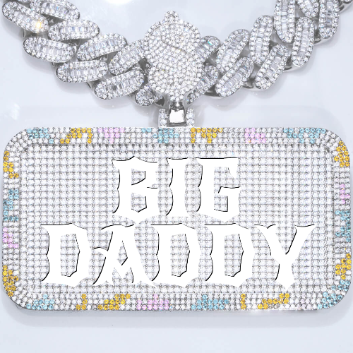CUSTOM LETTER NECKLACE 3D COLORFUL SQUARE