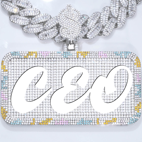 CUSTOM LETTER NECKLACE 3D COLORFUL SQUARE
