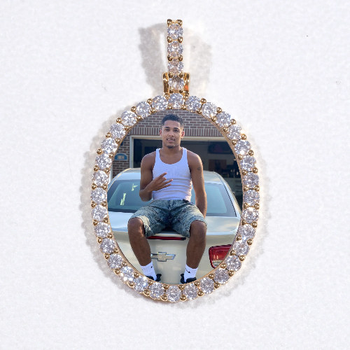3D Oval Custom Picture Pendant