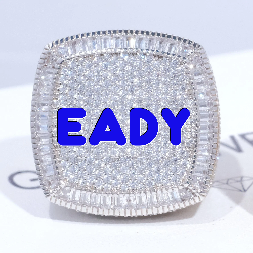 CUSTOM LETTER 3D ICED RING