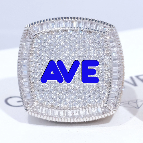 CUSTOM LETTER 3D ICED RING
