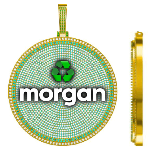 CUSTOM LETTER NECKLACE 3D BIG DISC