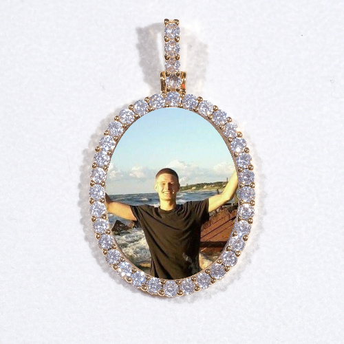 3D Oval Custom Picture Pendant
