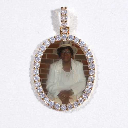 3D Oval Custom Picture Pendant