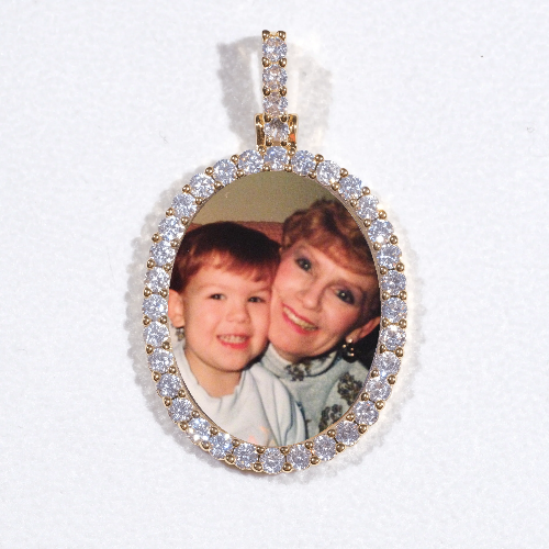 3D Oval Custom Picture Pendant
